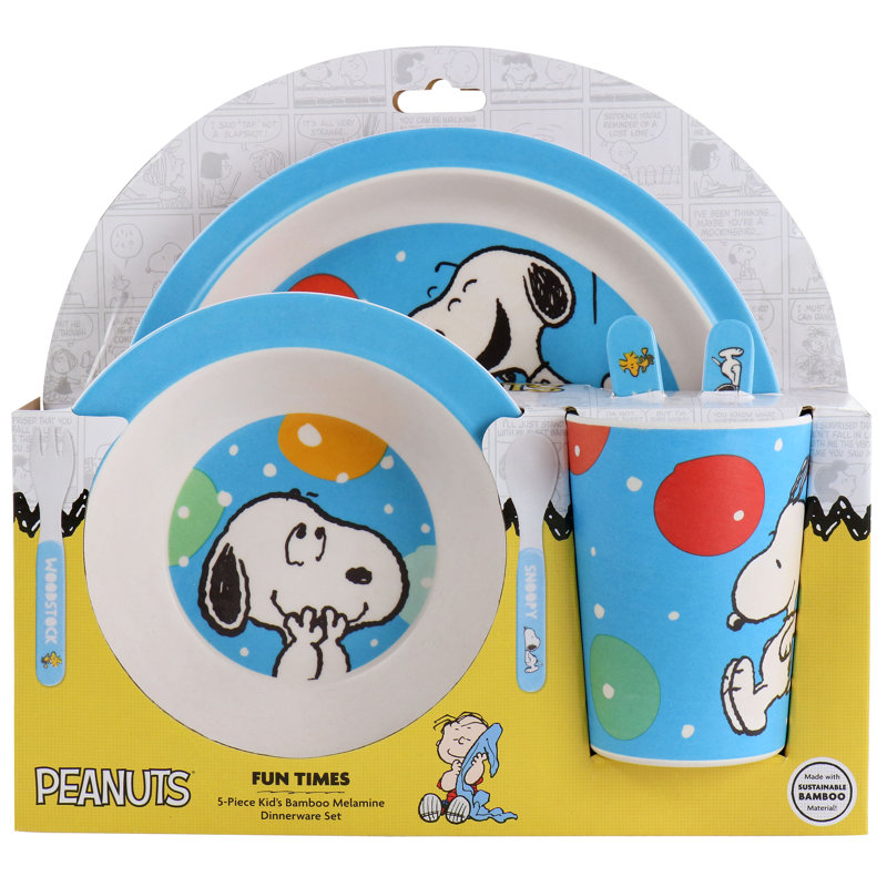 Snoopy order bamboo plate set